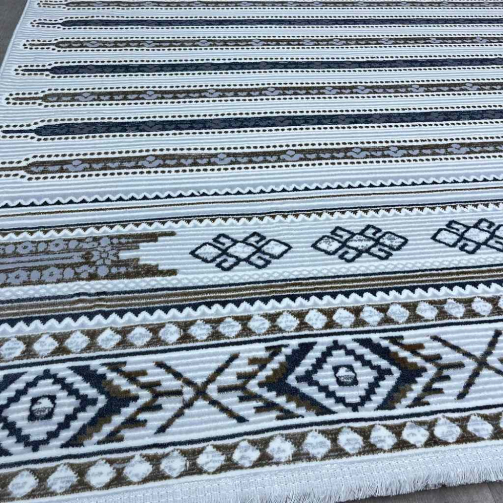 سجاد تركي رانا تركي 1143A كريم رصاصي مقاس 150*220 سجاد تركي رانا تركي 1143A كريم رصاصي مقاس 150*220