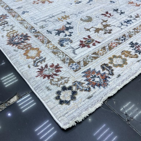 Turkish Bohemian Crystal Carpet DG198A Cream Color Size 80*150