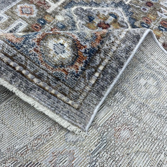 Turkish Bohemian Crystal Carpet OA034A Light Gray Color Size 80*150