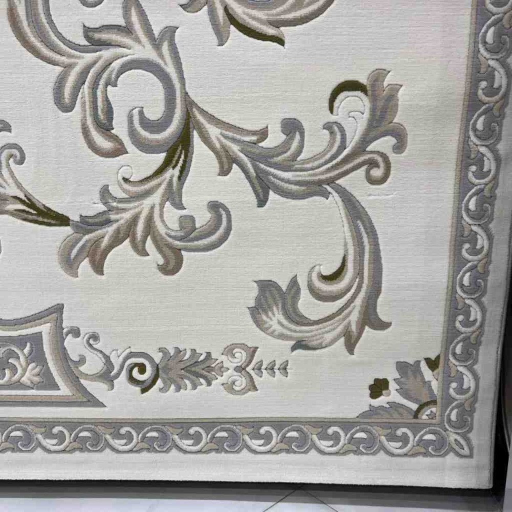 سجاد تركي داليا نقش فرنسي تركي 9769A كريم سيلفر مقاس 400*500