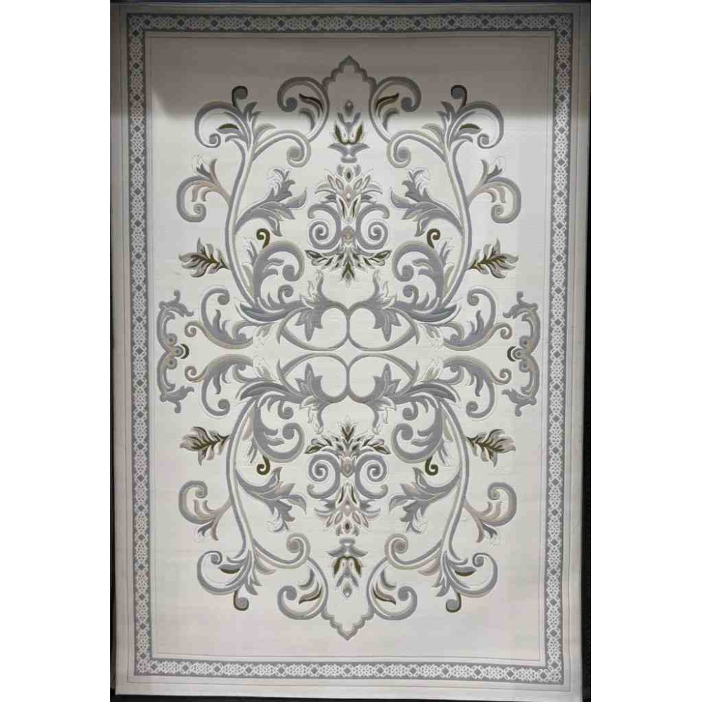 سجاد تركي داليا نقش فرنسي تركي 9771A كريم سيلفر مقاس 80*150