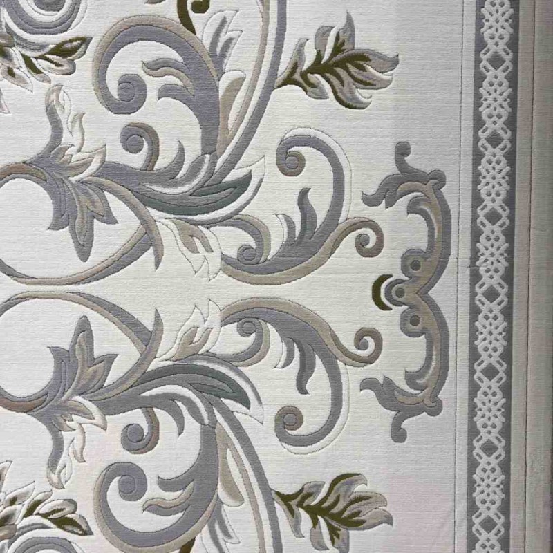 Turkish Dahlia Rug French-Turkish Pattern 9771A Cream Silver Size 50*80