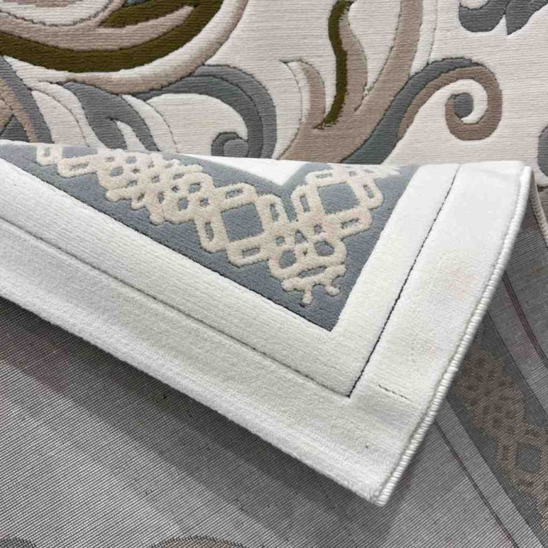 سجاد تركي داليا نقش فرنسي تركي 9771A كريم سماوي مقاس 100*300