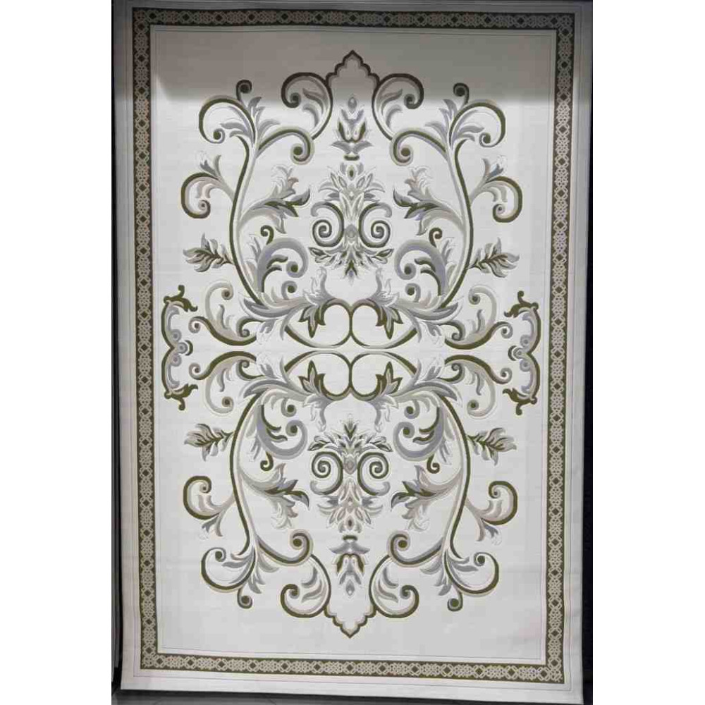 سجاد تركي داليا نقش فرنسي تركي 9771A كريم اخضر مقاس 100*200