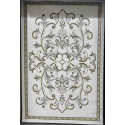 سجاد تركي داليا نقش فرنسي تركي 9771A كريم اخضر مقاس 100*200