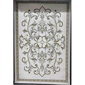 سجاد تركي داليا نقش فرنسي تركي 9771A كريم اخضر مقاس 80*150