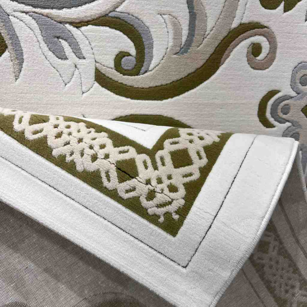 سجاد تركي داليا نقش فرنسي تركي 9771A كريم اخضر مقاس 100*200