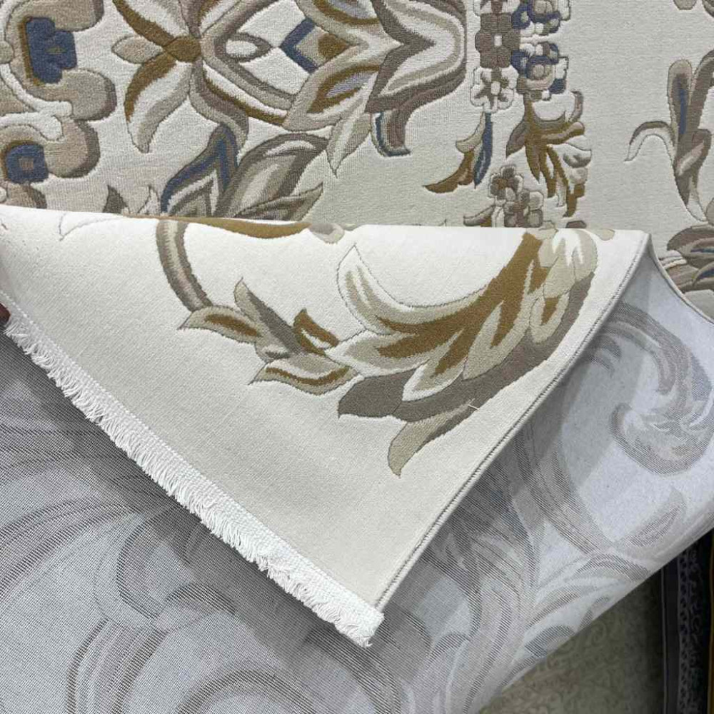 سجاد تركي اناقة نقش فرنسي J941DC كريم بيج مقاس 100*200