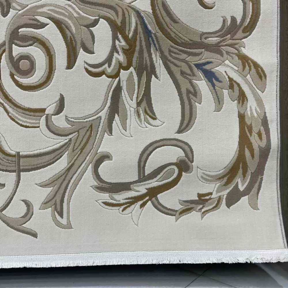 سجاد تركي اناقة نقش فرنسي J941DC كريم بيج مقاس 100*200