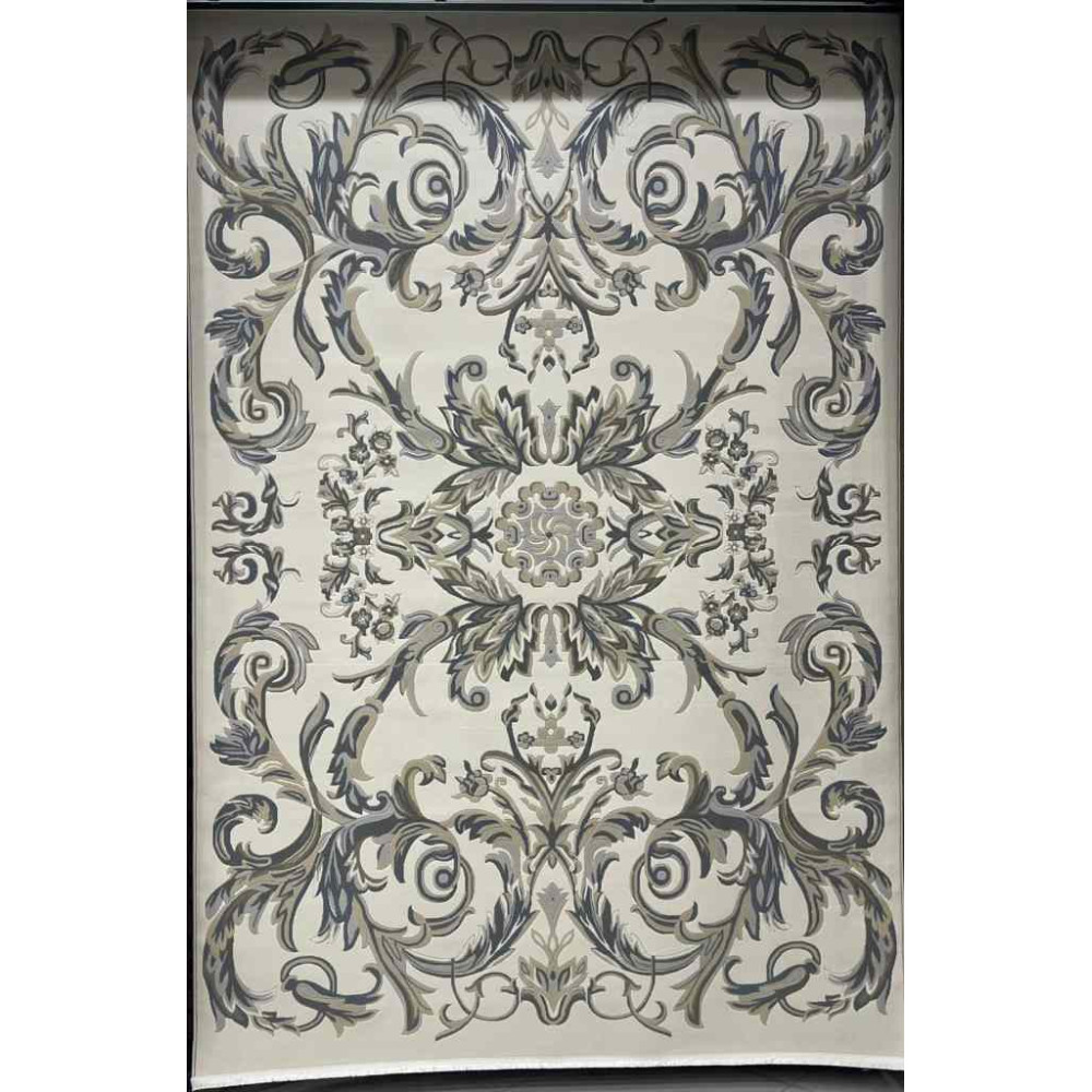 سجاد تركي اناقة نقش فرنسي J941DC كريم سماوي مقاس 100*200