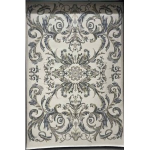 Turkish rug elegant French pattern J941DC cream blue size 50*80