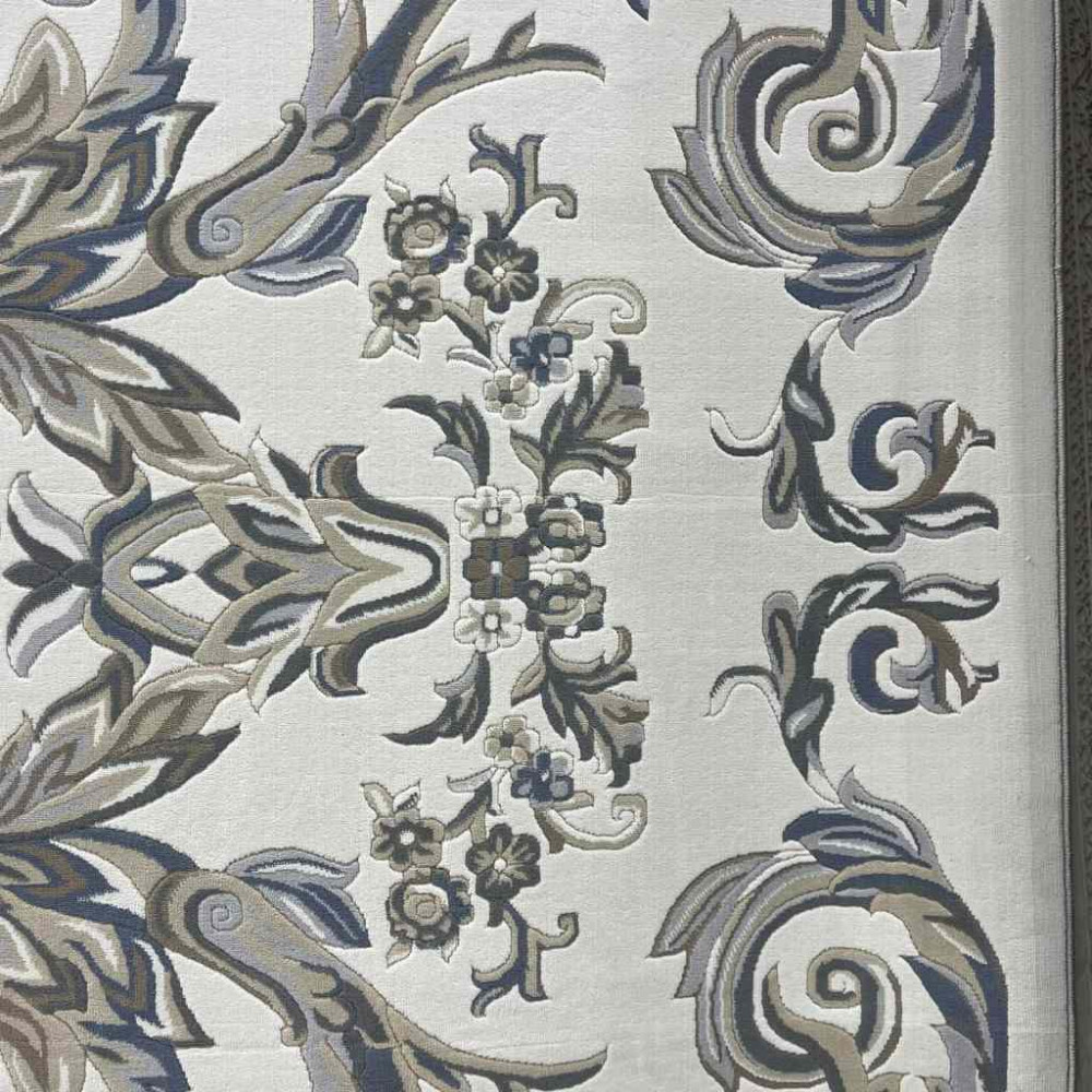 سجاد تركي اناقة نقش فرنسي J941DC كريم سماوي مقاس 100*200