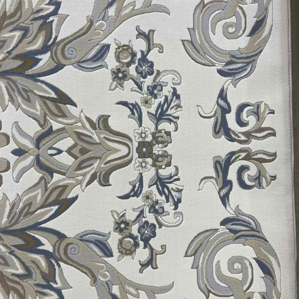 سجاد تركي اناقة نقش فرنسي J941DC كريم سماوي مقاس 100*200