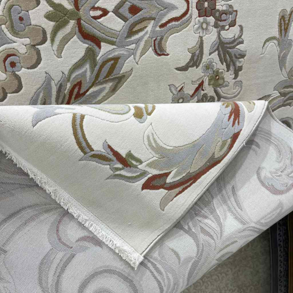 سجاد تركي اناقة نقش فرنسي J941DC كريم سماوي مقاس 100*200