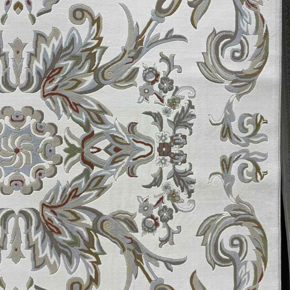 سجاد تركي اناقة نقش فرنسي J941DC كريم سماوي مقاس 100*200