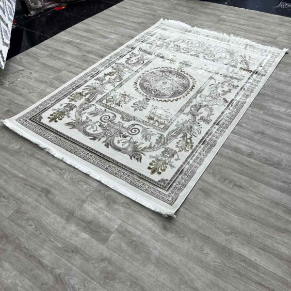 Eliza Oriental Rug Iranian Turkish Pattern A6169A FD Beige Light Blue Size 100x200