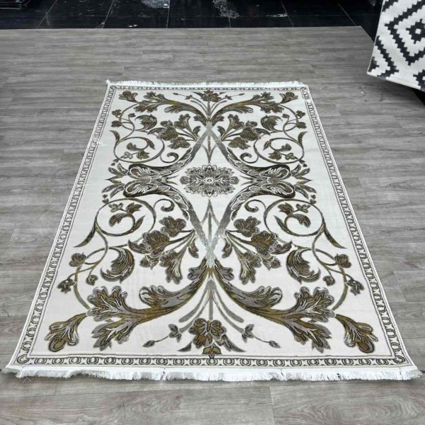سجاد تركي اليزا نقش فرنسي تركي A6169A بيج كوكن ذهبي مقاس 100*300