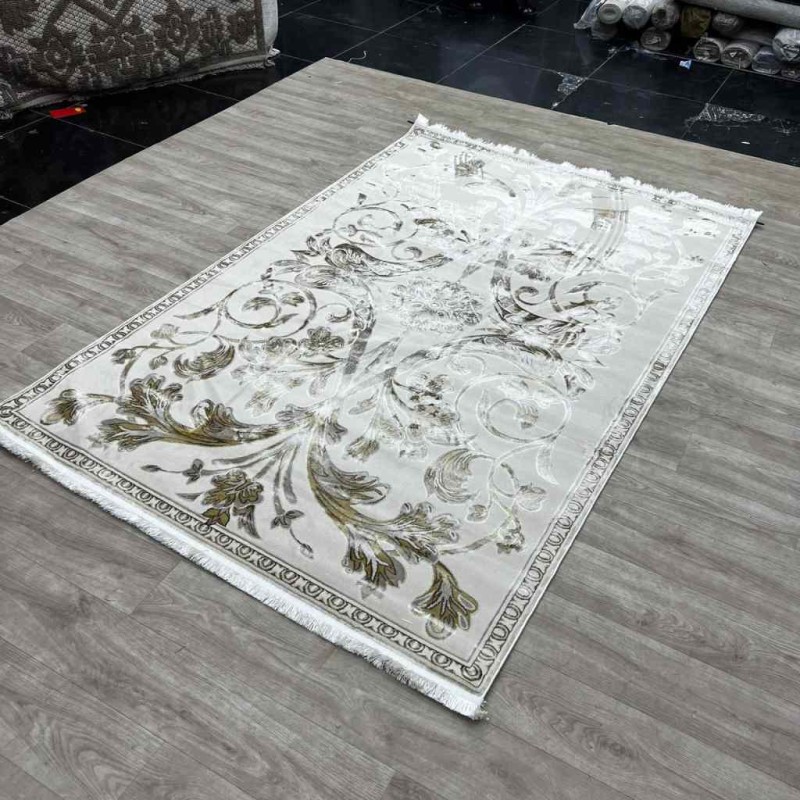 Turkish carpet Eliza French Turkish pattern A6169A Beige Coconut Gold size 300*400