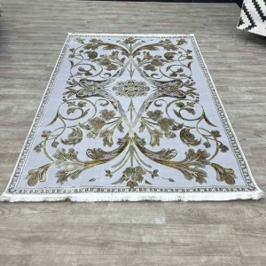 Turkish carpet Eliza French Turkish pattern A6169A gray gold size 80*150
