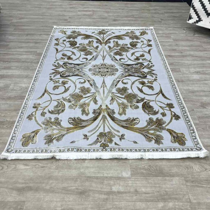 Turkish carpet Eliza French Turkish pattern A6169A gray gold size 300*400