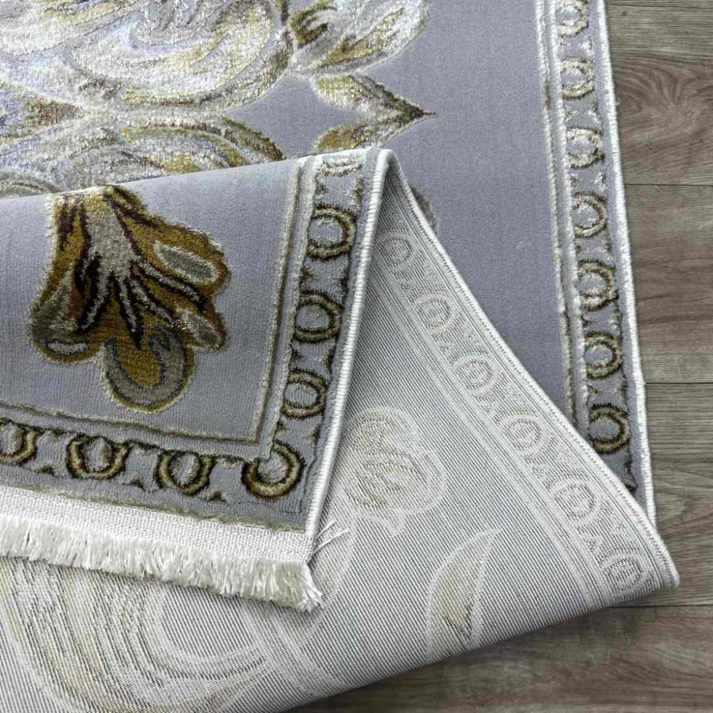 سجاد تركي اليزا نقش فرنسي تركي A6169A رصاصي ذهبي مقاس 80*150