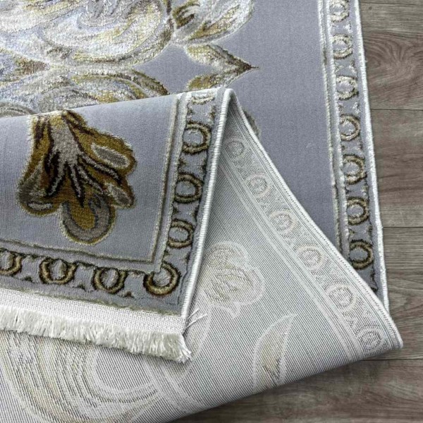 سجاد تركي اليزا نقش فرنسي تركي A6169A رصاصي ذهبي مقاس  50*80