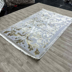 سجاد تركي اليزا نقش فرنسي تركي A6169A رصاصي ذهبي مقاس 80*150