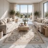 سجاد تركي جلا نقش فرنسي SRC37A بيج بني مقاس  400*600