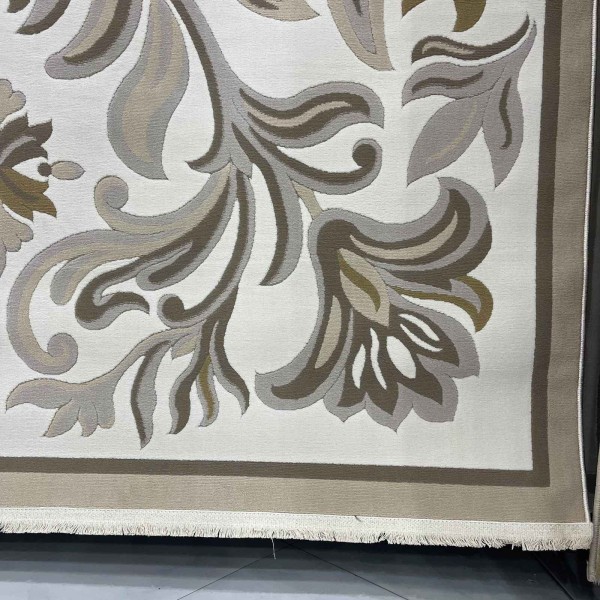 Turkish rug GALA French pattern SRC37A CREAM BROWN size 150*220