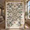 سجاد تركي جلا نقش فرنسي SRC37A كريم اخضر مقاس 50*80