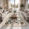 سجاد تركي جلا نقش فرنسي SRC37A كريم اخضر مقاس 50*80