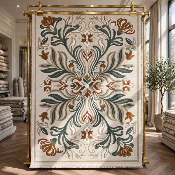 Turkish rug GALA French pattern SRC37A CREAM multi size 80*150