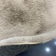 Round fur earring 50 mm d beige