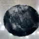 Round fur earring 50 mm blacky