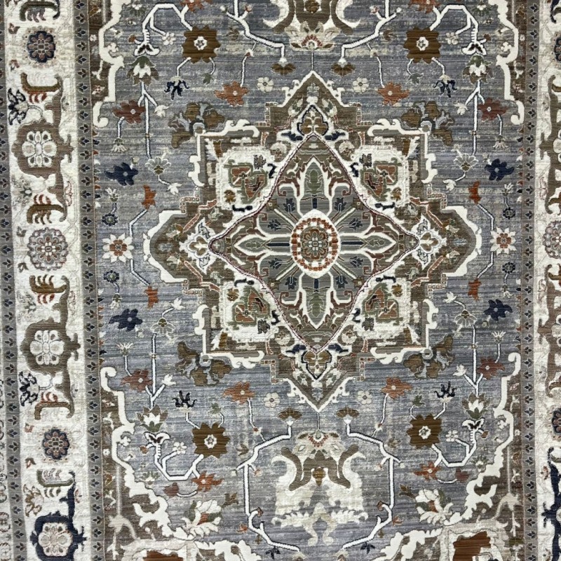 سجاد ليفون بوهيمي تركي M9262 رصاصي D84727 مقاس 80*150