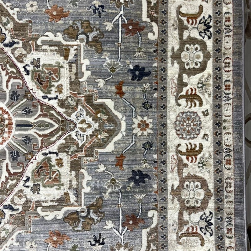 سجاد ليفون بوهيمي تركي M9262 رصاصي D84727 مقاس 80*150