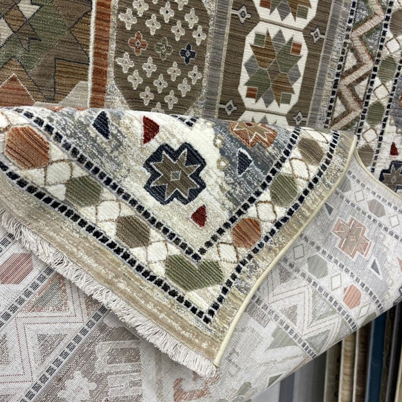سجاد ليفون بوهيمي تركي L6952 بيج D84949 مقاس 100*300