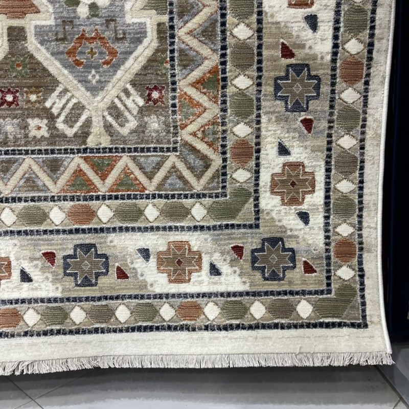 سجاد ليفون بوهيمي تركي L6952 كريم D84494 مقاس 400*500