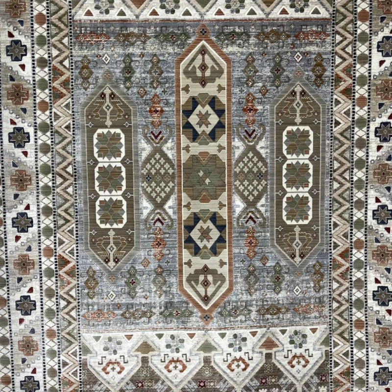 سجاد ليفون بوهيمي تركي L6952 رصاصي D84747 مقاس 80*150