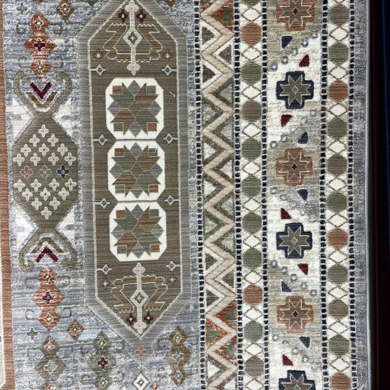سجاد ليفون بوهيمي تركي L6952 رصاصي D84747 مقاس 80*150