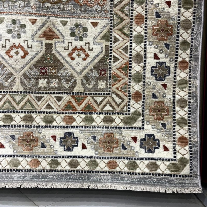 سجاد ليفون بوهيمي تركي L6952 رصاصي D84747 مقاس 80*150