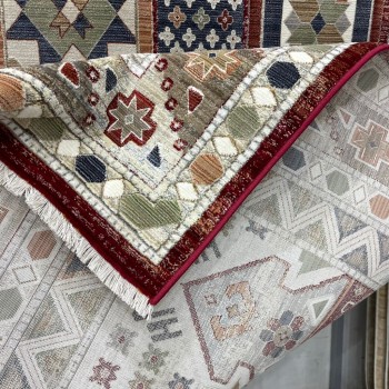 سجاد ليفون بوهيمي تركي L6952 احمر D84X9X مقاس 400*500