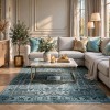 Turkish Luna Bohemian Rug ODO9A Aqua 150x220 cm