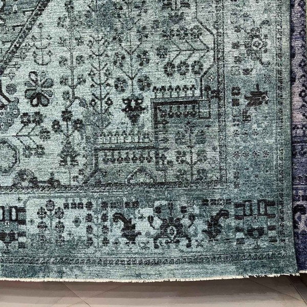 Turkish Luna Bohemian Rug ODO9A Aqua 150x220 cm
