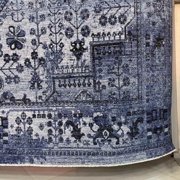 Turkish Luna Bohemian Rug Runner ODO9A BLUE 100x300 cm