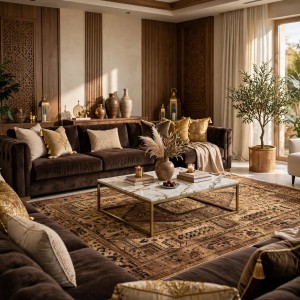 سجاد لونا بوهيمي تركي ODO9A بني مقاس 100*300