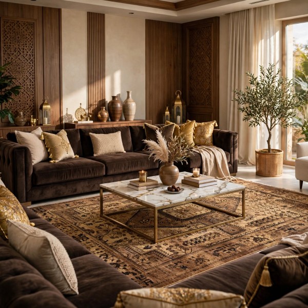 سجاد لونا بوهيمي تركي ODO9A بني مقاس 100*200