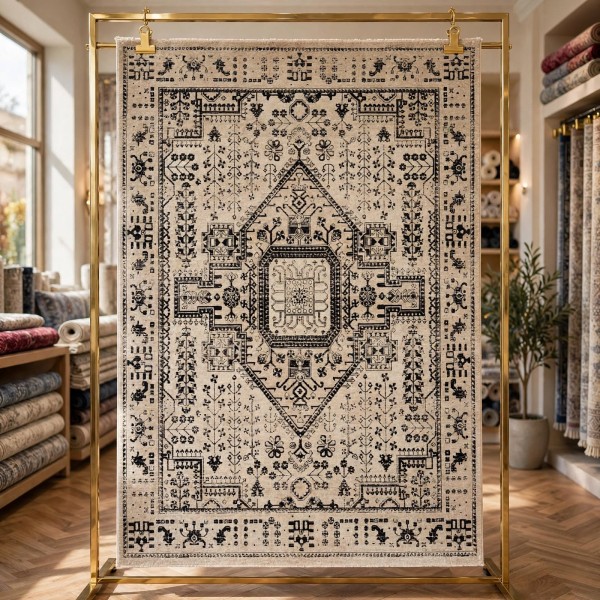 سجاد لونا بوهيمي تركي ODO9A كريم مقاس 300*400