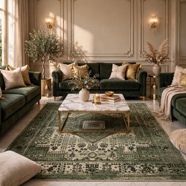 سجاد لونا بوهيمي تركي ODO9A اخضر مقاس 300*400