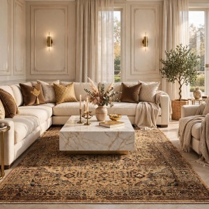 سجاد لونا بوهيمي تركي OE72C بني مقاس 150*220